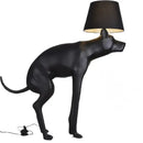 Matte black dog led floor lamp living room with cylindrical shade