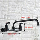 Matte black dual handle kitchen faucet with swivel hot cold water tap