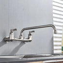 Matte black dual handle kitchen faucet with swivel hot cold water tap