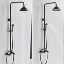 Matte black dual handle rainfall shower mixer tap bathroom set