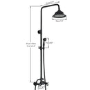 Matte black dual handle rainfall shower mixer tap bathroom set