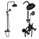 Matte black dual handle rainfall shower mixer tap bathroom set