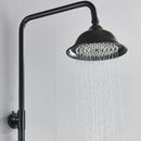 Matte black dual handle rainfall shower mixer tap bathroom set