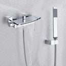 Matte black dual handle waterfall mixer tap with handshower bathroom
