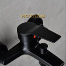 Matte black finish shower faucet with handheld mixer bathroom tap
