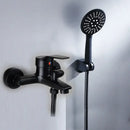 Matte black finish shower faucet with handheld mixer bathroom tap