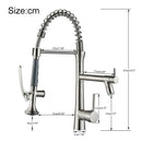 Matte black flexible led kitchen faucet with dual spout mixer