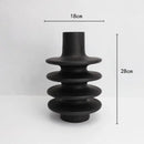 Matte black geometric circle spiral ceramic vases living room decor