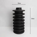Matte black geometric circle spiral ceramic vases living room decor