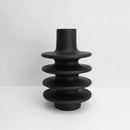 Matte black geometric circle spiral ceramic vases living room decor