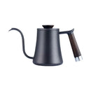Matte black gooseneck pour over kettle with wood handle kitchen accessory