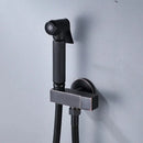 DecorBites™ Black Bidet Faucet with Single Handle, Wall Mounted, Cold Water, Brass Sprayer Head