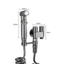 Matte black hygienic bidet sprayer with coiled hose for bathroom