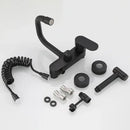 Matte black kitchen mixer tap with integrated handheld showerhead
