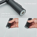 Matte black kitchen sink faucet with pull down spring sprayer