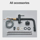 Matte black kitchen water purifier faucet with pull out spray mixer