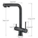 Matte black kitchen water purifier faucet with pull out spray mixer