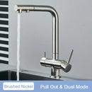 Matte black kitchen water purifier faucet with pull out spray mixer