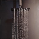Matte black led digital shower faucet set bathroom rain head