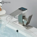 Matte Black Basin Faucet with Temperature Display