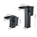 Matte black led waterfall basin faucet with temperature display kitchen