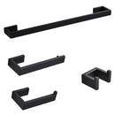 DecorBites™ Black Bathroom Hardware Set: Robe Hook, Towel Bar, Shelf, Tissue Holder, Toothbrush Organizer