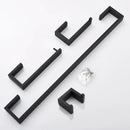 DecorBites™ Black Bathroom Hardware Set: Robe Hook, Towel Bar, Shelf, Tissue Holder, Toothbrush Organizer