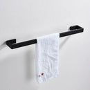 DecorBites™ Black Bathroom Hardware Set: Robe Hook, Towel Bar, Shelf, Tissue Holder, Toothbrush Organizer