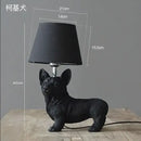 Matte black & off-white puppy dogs table lamps for bedroom decor