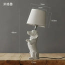 Matte black & off-white puppy dogs table lamps for bedroom decor