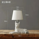 Matte black & off-white puppy dogs table lamps for bedroom decor