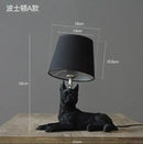 Matte black & off-white puppy dogs table lamps for bedroom decor