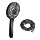 Matte black pressure boost shower head with hose for bathroom