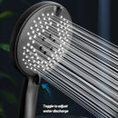 Matte black pressure boost shower head with hose for bathroom