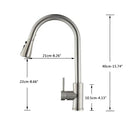 Matte black pull out kitchen faucet with high arc spout