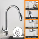 DecorBites™ Black Pull Out Kitchen Sink Faucet - Deck Mounted Stream Sprayer Kitchen Mixer Tap