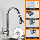 DecorBites™ Black Pull Out Kitchen Sink Faucet - Deck Mounted Stream Sprayer Kitchen Mixer Tap