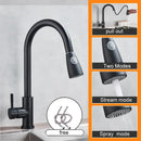DecorBites™ Black Pull Out Kitchen Sink Faucet - Deck Mounted Stream Sprayer Kitchen Mixer Tap