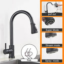 DecorBites™ Black Pull Out Kitchen Sink Faucet - Deck Mounted Stream Sprayer Kitchen Mixer Tap