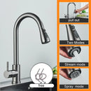 DecorBites™ Black Pull Out Kitchen Sink Faucet - Deck Mounted Stream Sprayer Kitchen Mixer Tap