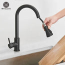 DecorBites™ Black Pull Out Kitchen Sink Faucet - Deck Mounted Stream Sprayer Kitchen Mixer Tap