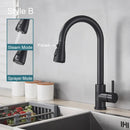 DecorBites™ Black Pull Out Kitchen Sink Faucet - Deck Mounted Stream Sprayer Kitchen Mixer Tap
