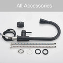 DecorBites™ Black Pull Out Kitchen Sink Faucet - Deck Mounted Stream Sprayer Kitchen Mixer Tap