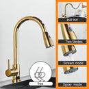 DecorBites™ Black Pull Out Kitchen Sink Faucet - Deck Mounted Stream Sprayer Kitchen Mixer Tap