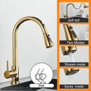 DecorBites™ Black Pull Out Kitchen Sink Faucet - Deck Mounted Stream Sprayer Kitchen Mixer Tap