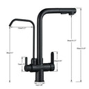 Matte black purification kitchen faucet with flexible pull out spray