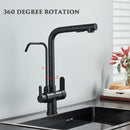 Matte black purification kitchen faucet with flexible pull out spray