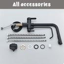 Matte black purification kitchen faucet with flexible pull out spray