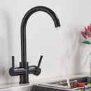 DecorBites™ Black Purified Water Kitchen Faucet Hot Cold Mixer Dual Handles Drinking Water Tap