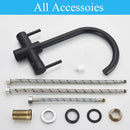 DecorBites™ Black Purified Water Kitchen Faucet Hot Cold Mixer Dual Handles Drinking Water Tap